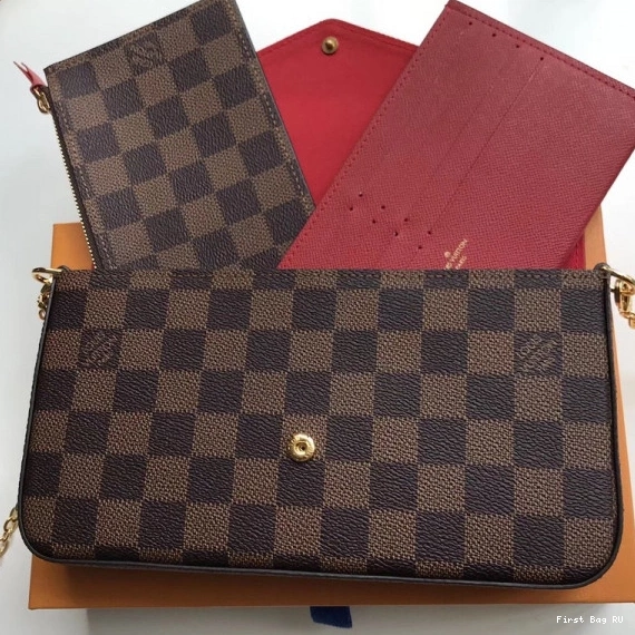 First bags ru Damier Louis N63032 Vuitton Felicie Bag Pochette 0823